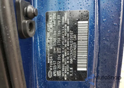 2017 Hyundai Veloster z USA, uszkodzony, nr VIN KMHTC6AD9HU319597